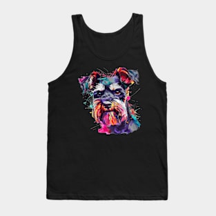 Miniature Schnauzer Colorfull Pop Art Design For Dog Onwer Tank Top